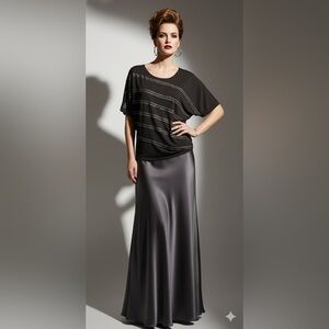 Anthropologie Stella&Jamie Stylish Top Black Beaded Embellished Women Sz L